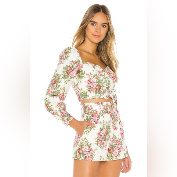 Revolve Majorelle Roman Ruffled Crop Bustier Top - Picture 3 of 16